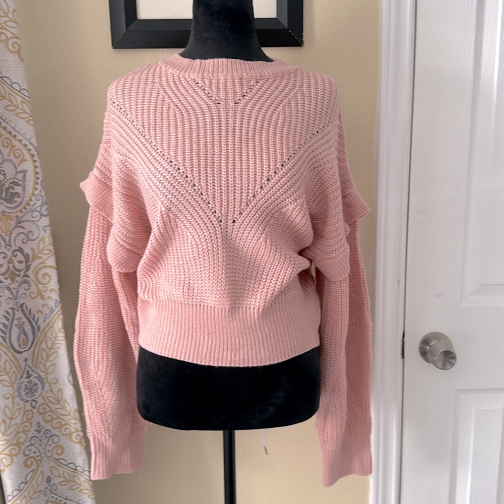 Ellison pink ruffled sleeve sweater size large